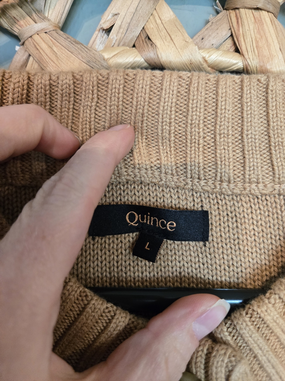 Quince Organic Cropped Cardigan Camel - Picture 3 of 4